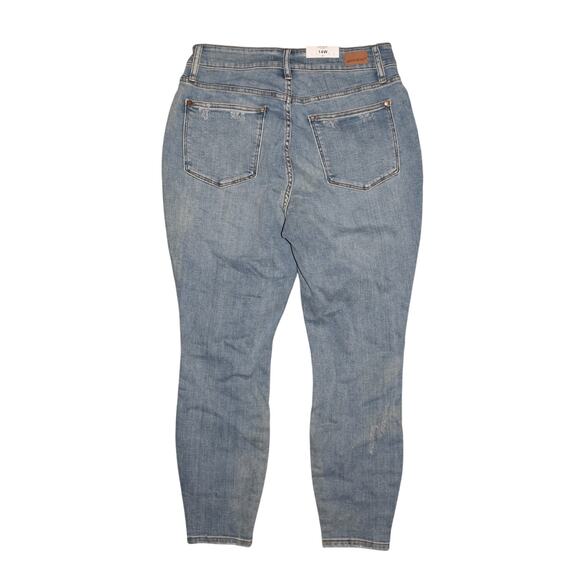JUDY BLUE NEW $85 Destroyed High Rise‎ Control Top Skinny Stretch Denim Jean 14W - Picture 2 of 5